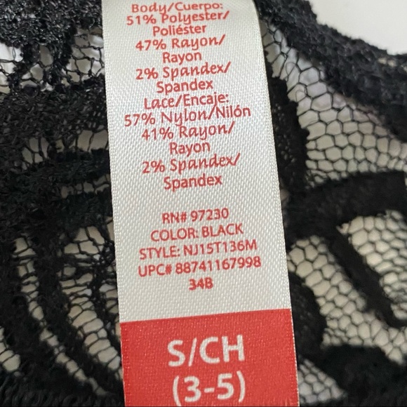 NWT No Boundaries high/low shirt. BLACK roll cuff sleeve Size S (3-5) lace back - Picture 7 of 10